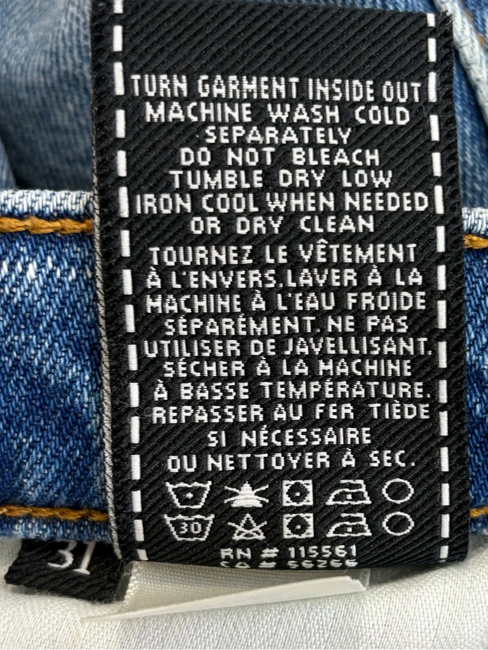 7 For All Mankind Asymmetrical Cross-over Fly Blue Jeans (31) - Picture 4 of 8